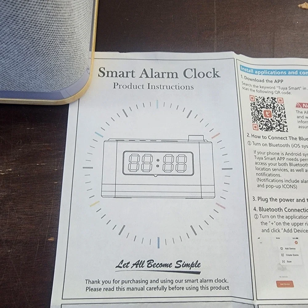 Smart Led Alarm Clock with USB Charger for iPhone android Digital Bluetooth